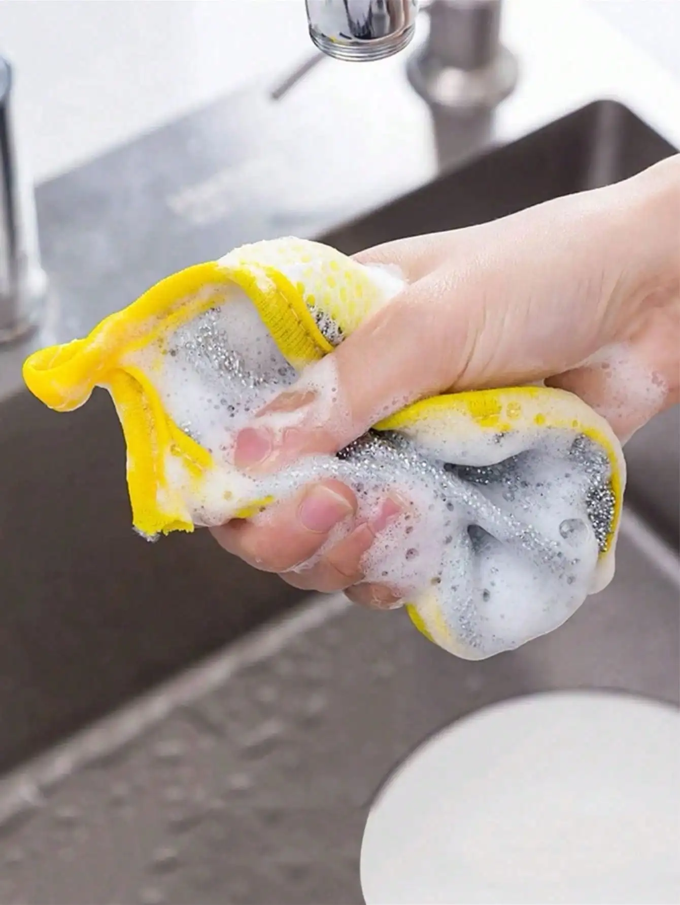 10pcs Round Cleaning Sponge Dual-Sided Household Sponge Scrubber, Soft Comfortable Non-Greasy Stain Removal Sponge For Kitchen Cooktop Range Hood Home Cleaning.Round Sponge Scrubber, Cleaning Sponge, Kitchen Cleaning Sponge sh260415162998937353833