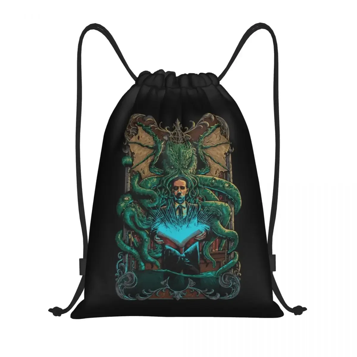 Call Of Cthulhu Drawstring Backpack Bags Lightweight Lovecraft Horror Fiction Film Fan Gym Sports Sackpack Sacks for Shopping