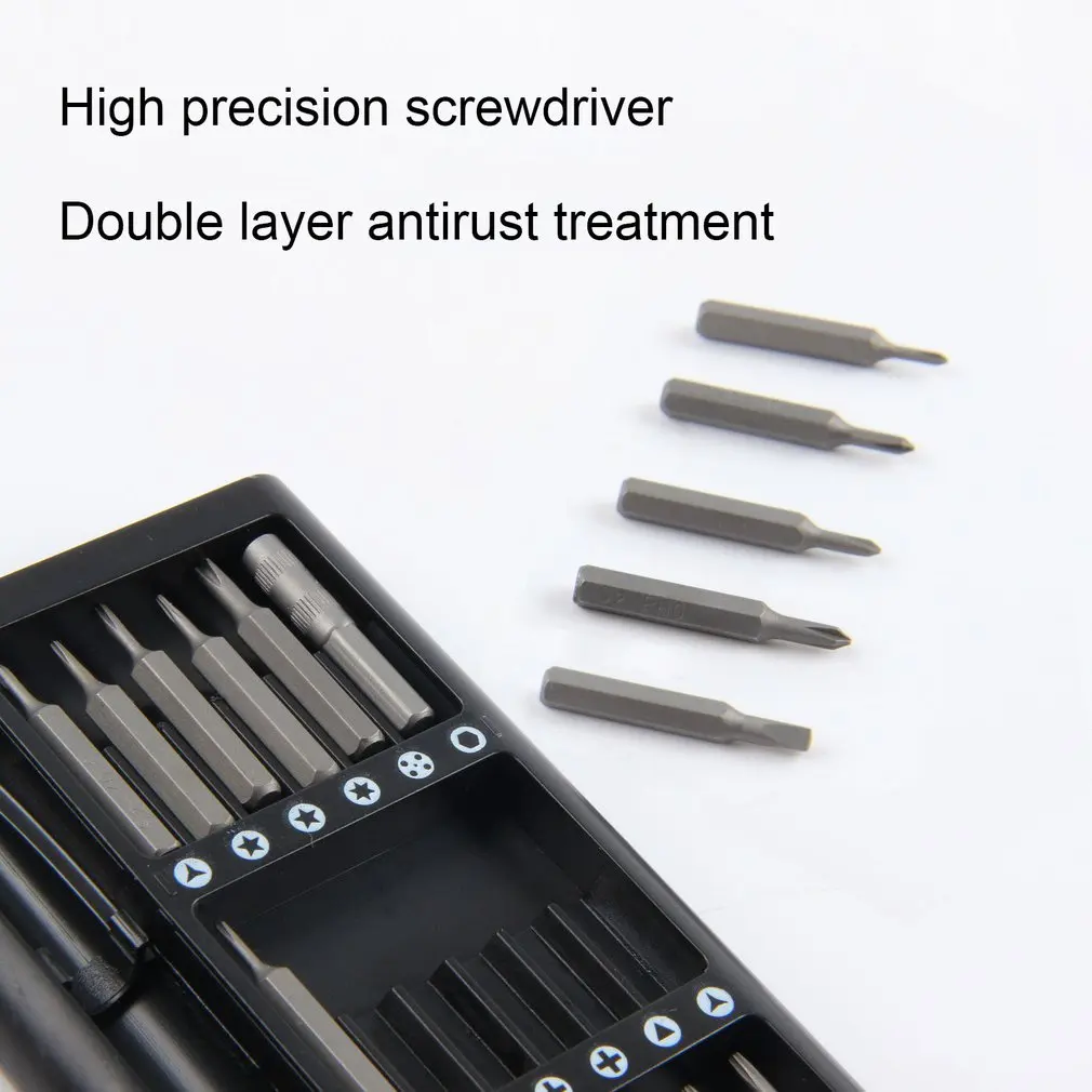 screwdriver Set Daily Use Screw Kit 25 Precision Magnetic Bits Alluminum Box Screw Driver smart home Kit Screw Driver Set
