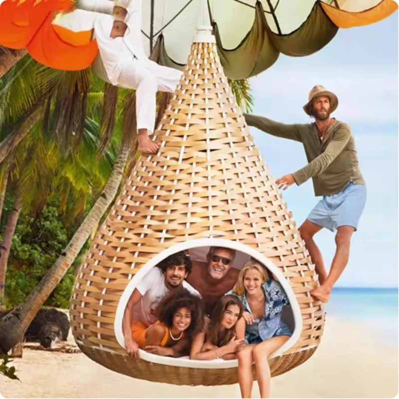 Swing, beach, swimming pool, sunscreen, rattan sofa, B&B, courtyard, balcony, hanging basket, lying bed