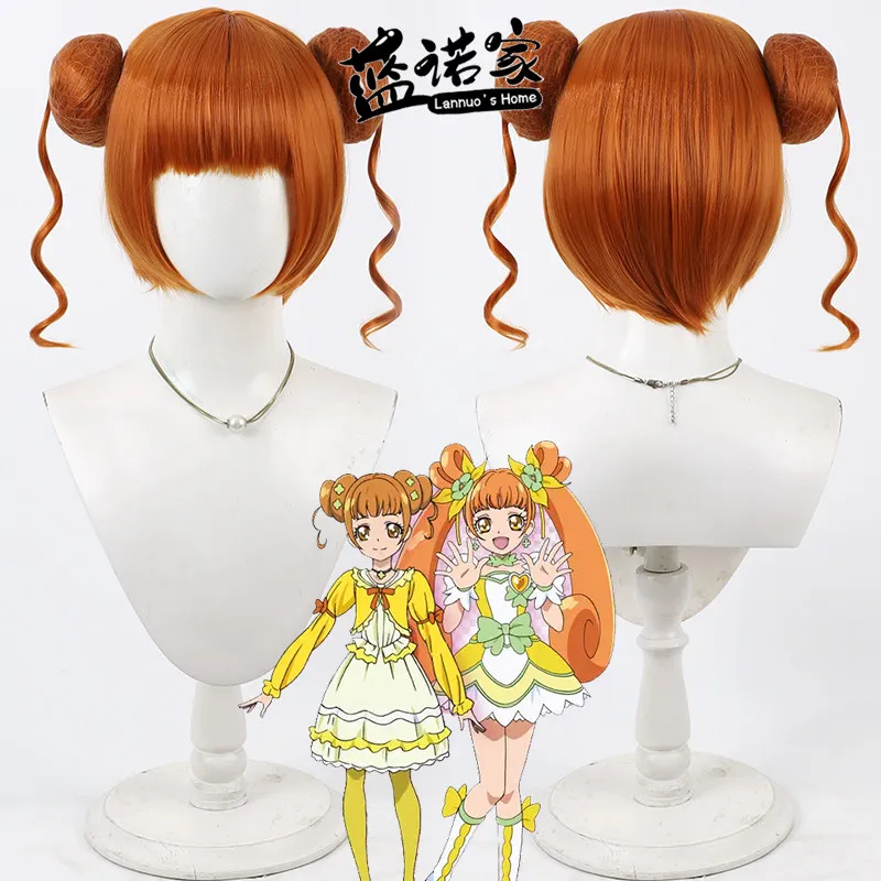 

Парик для косплея Алисы Йоцубы из аниме Pretty Cure, реквизит для Хэллоуина и карнавальных вечеринок, синтетические волосы из термостойкого волокна + шапочка для парика