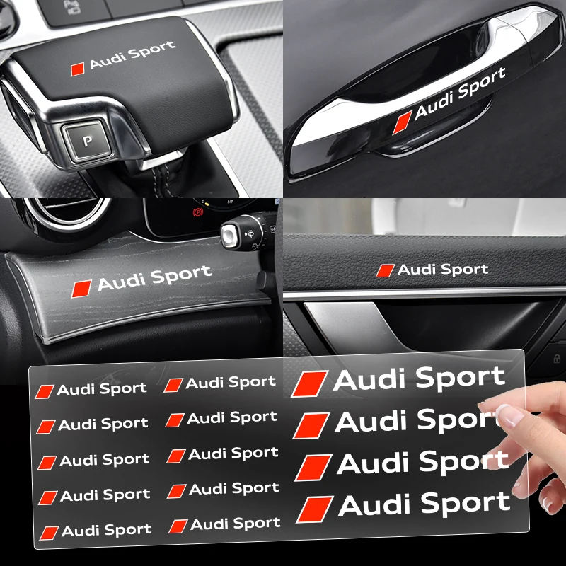Car logo Interior Sticker Central control Decals Emblem Badge for audi SPORT A1 A3 A4 A5 A6 A7 Q3 Q5 Q7 RS3 RS4 RS5 S3 S4 S5 S7