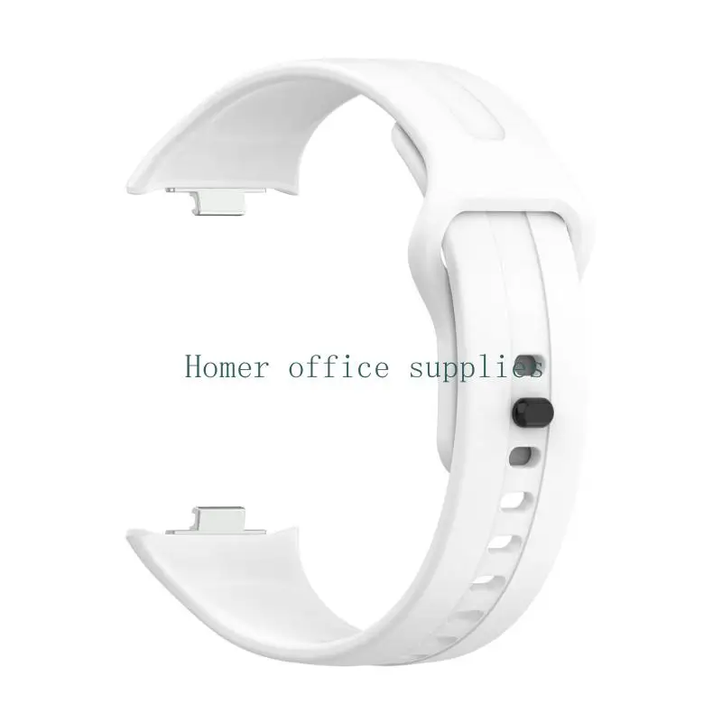 K43B Adjustable Silicone Watch Band for Watch 6 Active with Multiple Holes, Tuck-Under End, and Fixed Metal Attachments