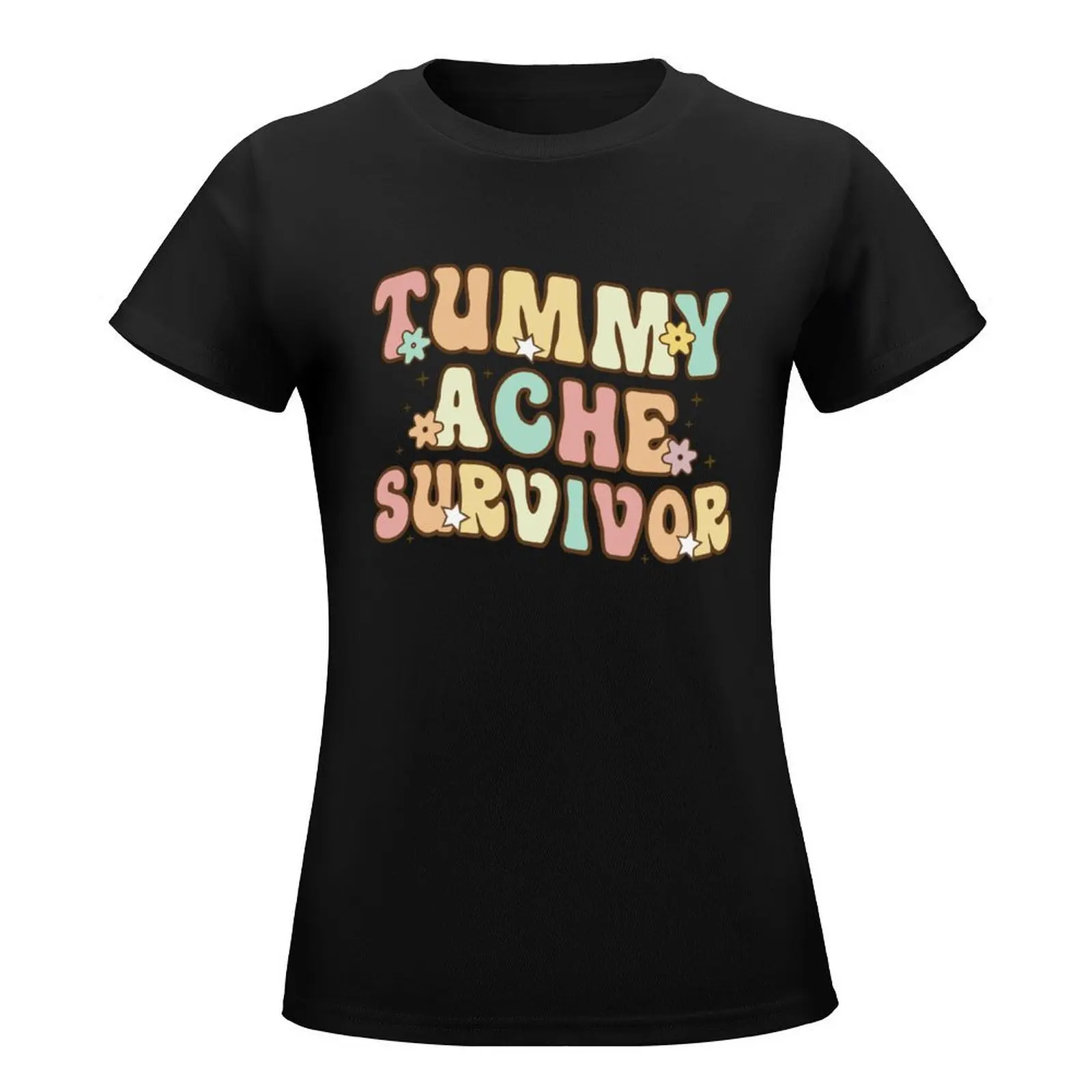 Tummy Ache Survivor shirt T-Shirt Female clothing hippie clothes Short sleeve tee korean fashion Woman clothes