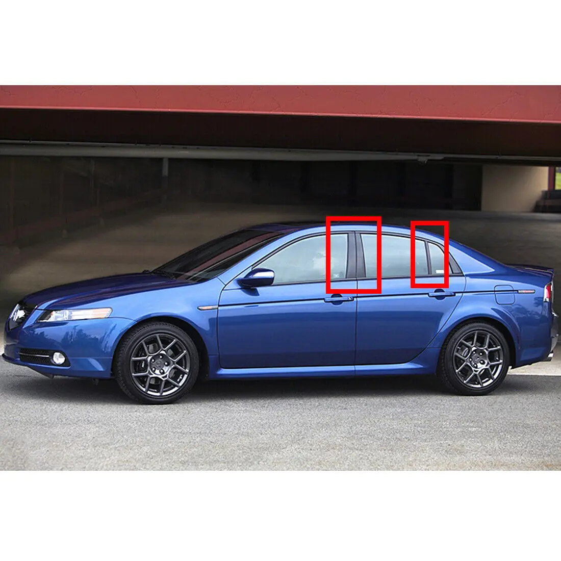 6Pcs Gloss Black Cover Pillar Posts Door Window Trim Kit For Acura TL 2004-2008