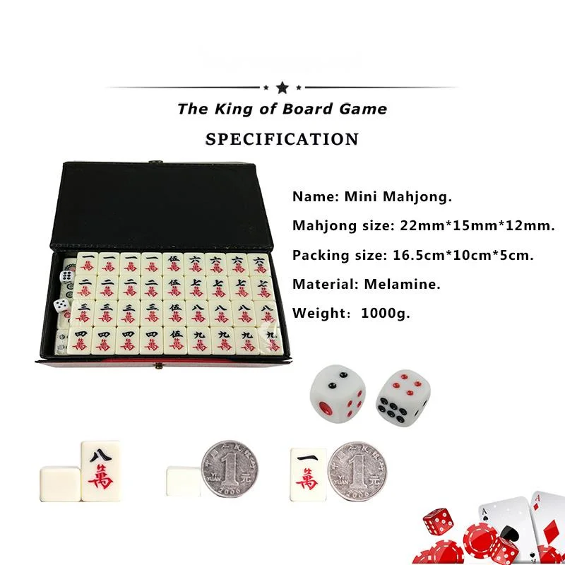 

Board Game Mini Mahjong Portable Environmental Protection Melamine Mahjong Set Table Game Travel Mahjong Games 22*15*12mm