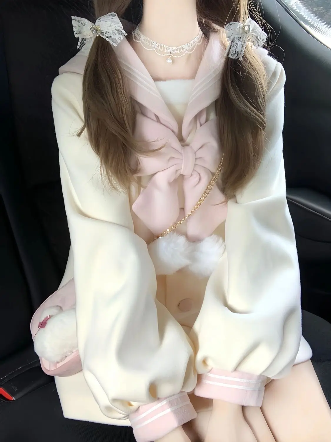 Japan Autumn Winter Bow Tie JK Coat Chic Suit Women Long Sleeves Casual Kawaii Hoodie Outwear Tops Loose Cardigan 2025 Fashion