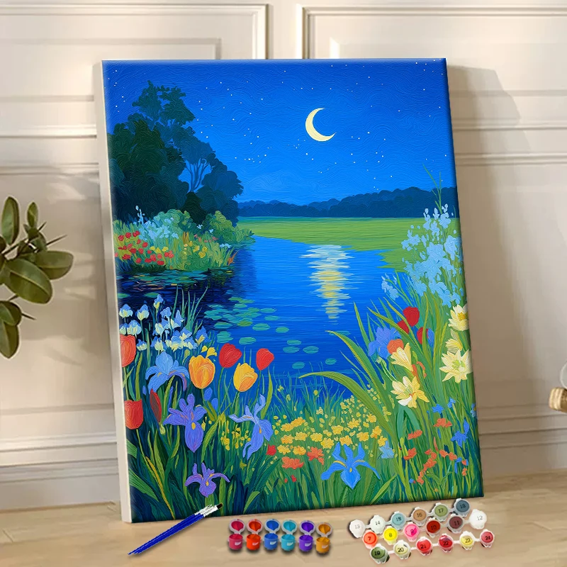 

Картина по номерам «Река ночью», акриловая краска, холст, дропшиппинг, портрет, семейные детские фото, рождественские подарки
