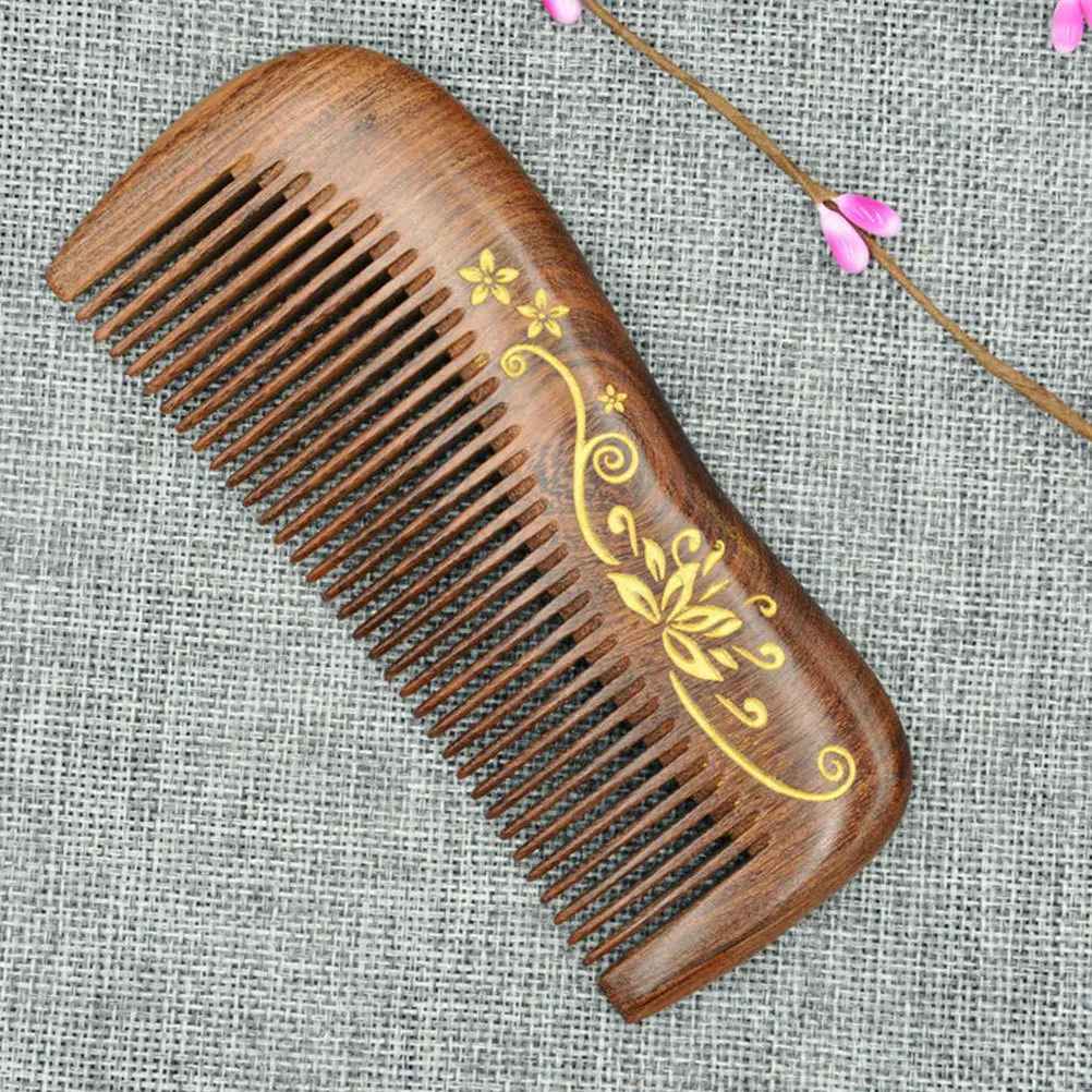 

1pc Sandalwood Comb Natural Wooden Hair Comb Anti-Static Scalp Massage For Women Smooth -Free Carving Design Hair