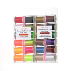 12 colori/Set 140D filo interdentale ritorto filo per mosche Standard mosche bagnate secche ninfs Streamers materiale per legare esche artificiali