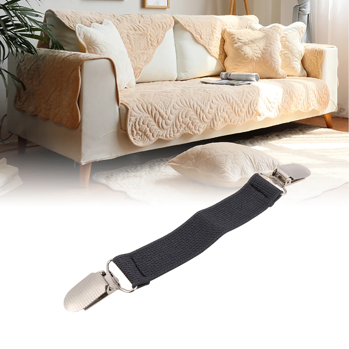

6Pairs Bed Sheet Anti-Slip Fixed Buckles Alloy Clips Elastic Sofa Cushion Grippers Non-Slip Fasteners Fixed Buckle
