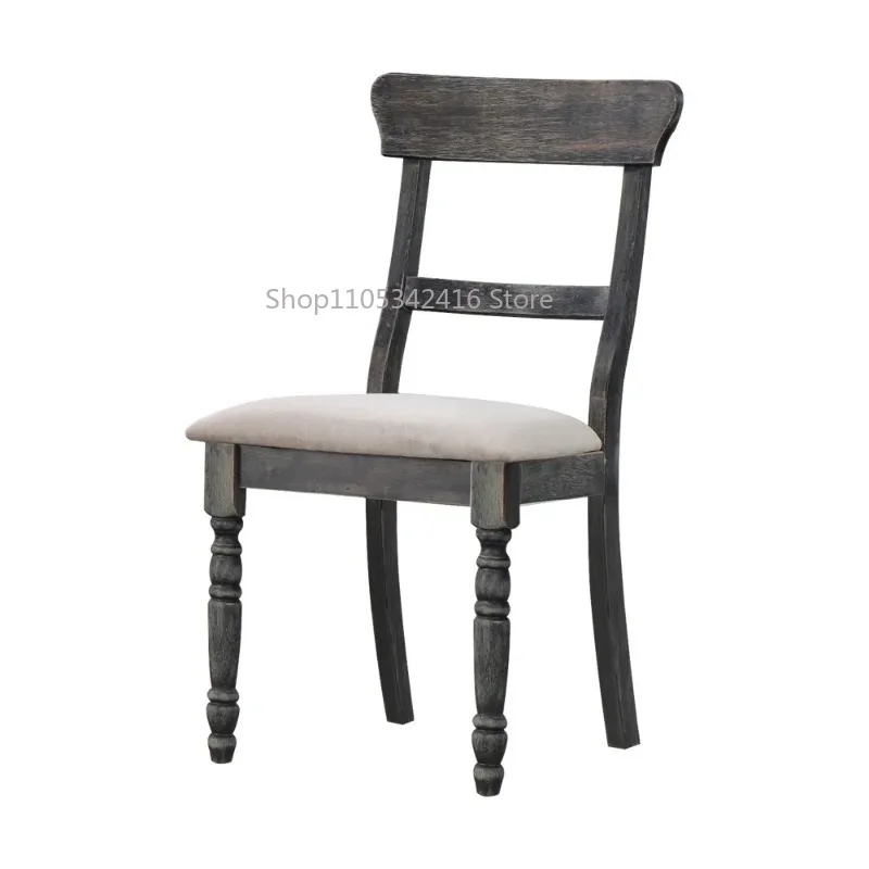 Light Brown Linen Side Chair, Weathered Gray Finish for Home Living Room Decoration