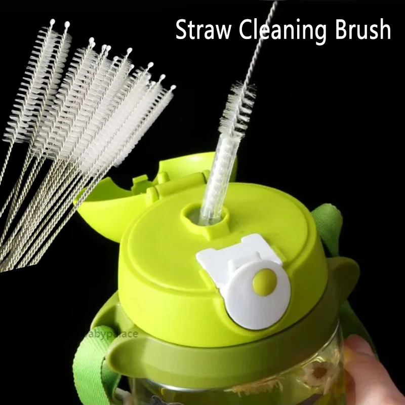 2/5/10PCS Drinking Straw Cleaning Brush Nylon Stainless Steel Straw Tube Pipe Cleaner Reusable Soft Hair Kitchen Cleaning Tools