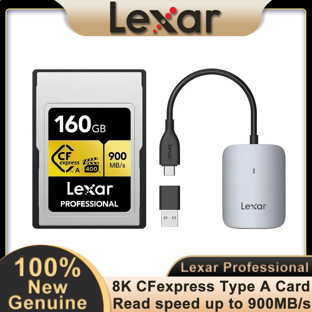 Lexar Professional CFexpress Type A Card GOLD Series with Professional CFexpress Type A / SD USB 3.2 Gen 2 160GB 320GB 8K videos