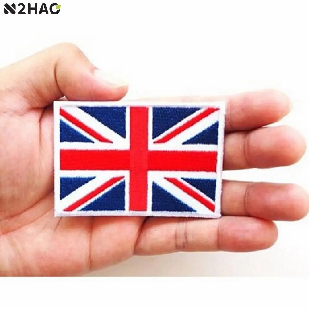 Infrared Reflective IR United Kingdom Flag Embroidery Patch Green Great Britain National UK GB Flags Patches Embroidered Badges