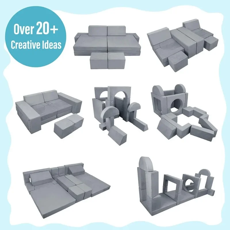 Sofa Bedroom 16 Pieces Modular, Toddler Foam Sofa Teen Sectional Sofa Furniture