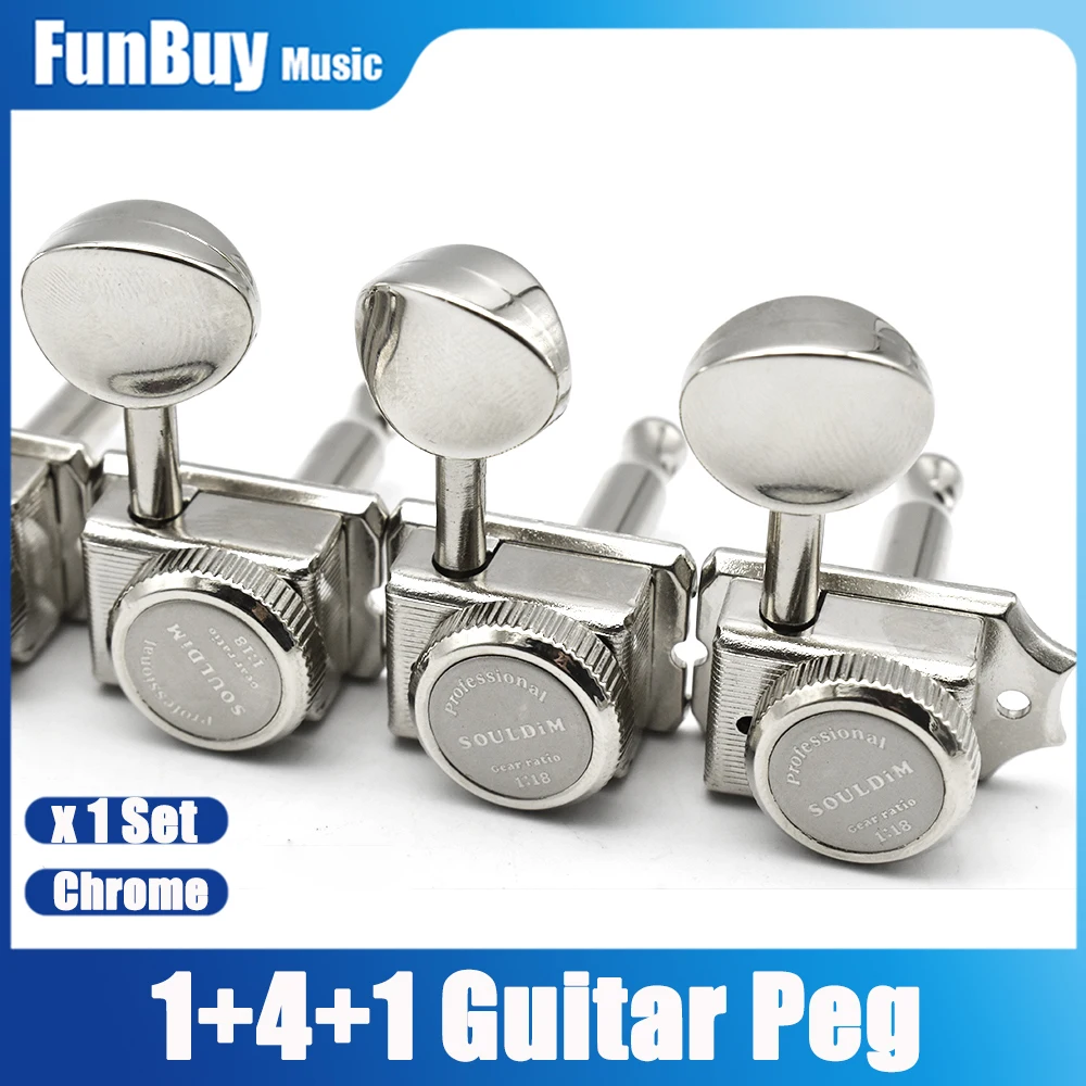 

SouldiM Vintage 1+4+1 Guitar Lock String Tuners Electric Guitar Machine Heads 1:18 for ST TL Guitar Tuning Pegs