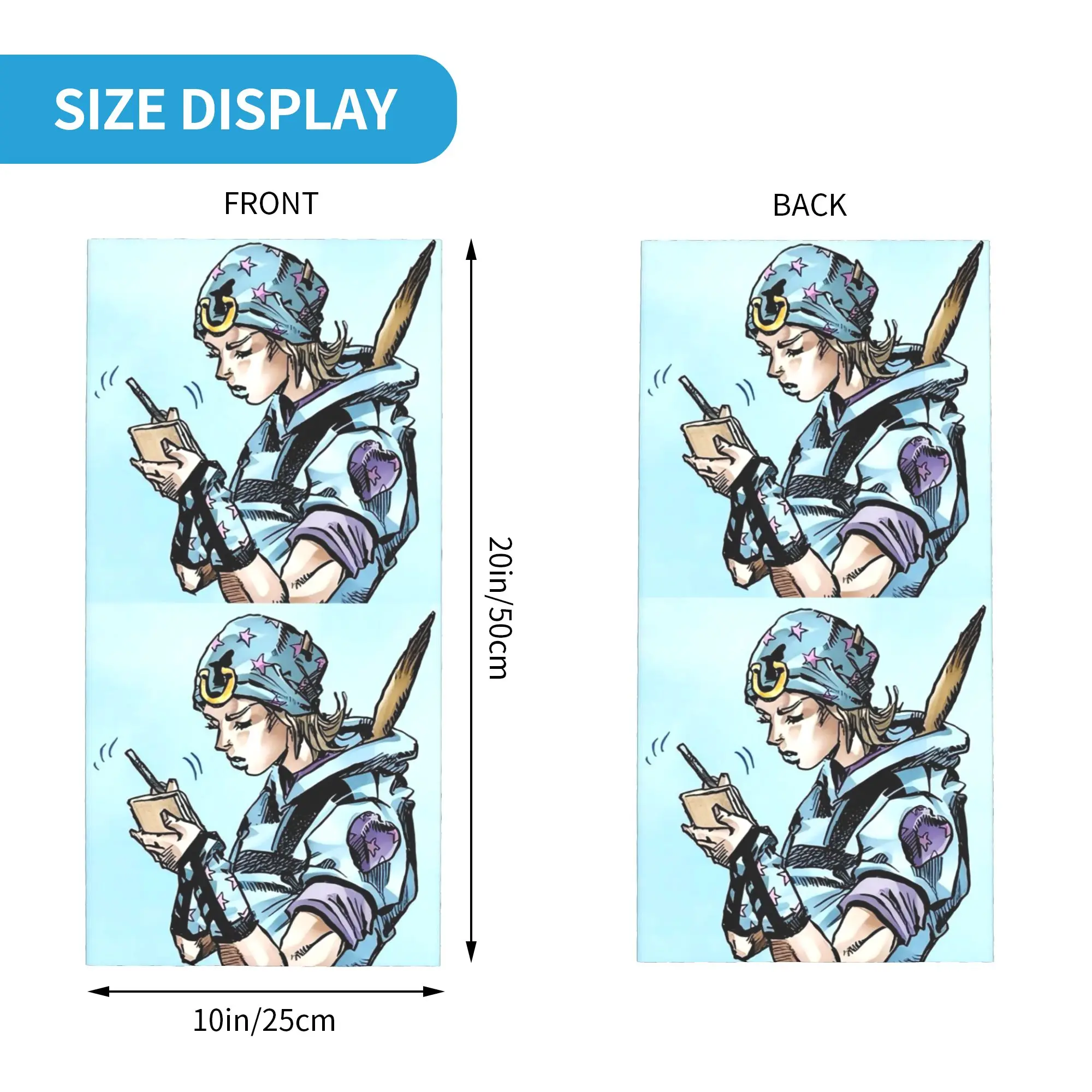 Anime Johnny Joestar JoJo's Bizarre Adventure Bandana Neck Cover Printed Face Scarf Headband Riding For Men Women Windproof