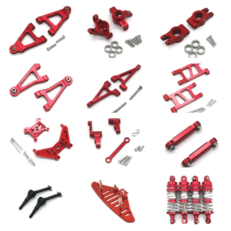 MJX 1/14 14301 14302 14303 RC Car Metal Steering Cup Upper Lower Swing Arm Set Shock Tower Bracket Body Post Upgrade Parts