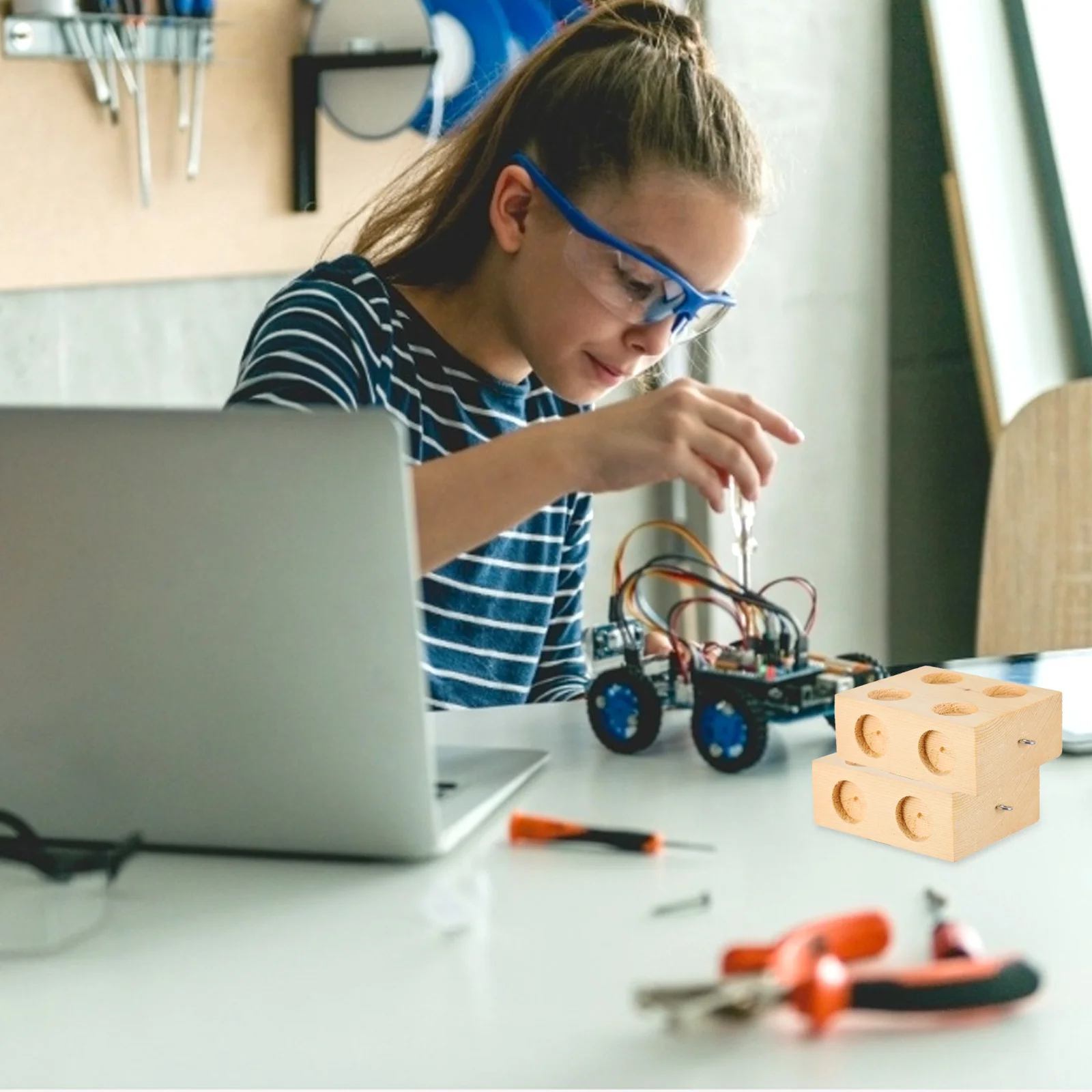 

2Pcs Wooden Block Friction Trolley Slopes Mechanic Teaching Equipment Practical Design Wooden Block Inclined Plane