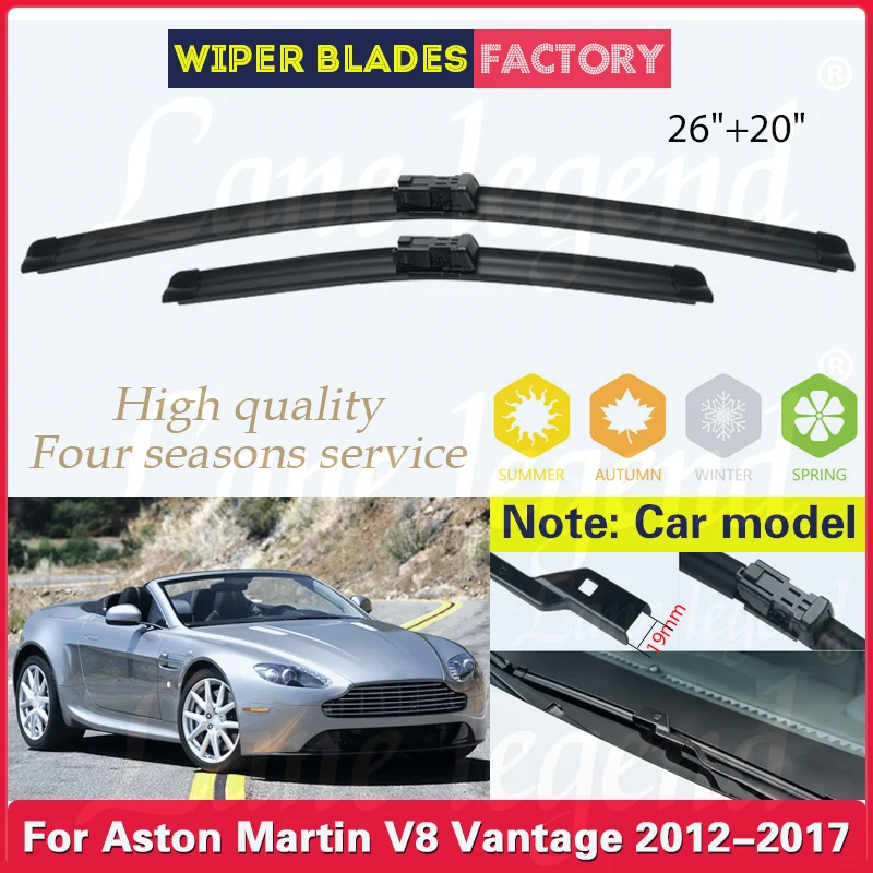 For Aston Martin V8 Vantage 2012 - 2017 Car Wiper Blades Windshield Windscreen Front Window Blades 26