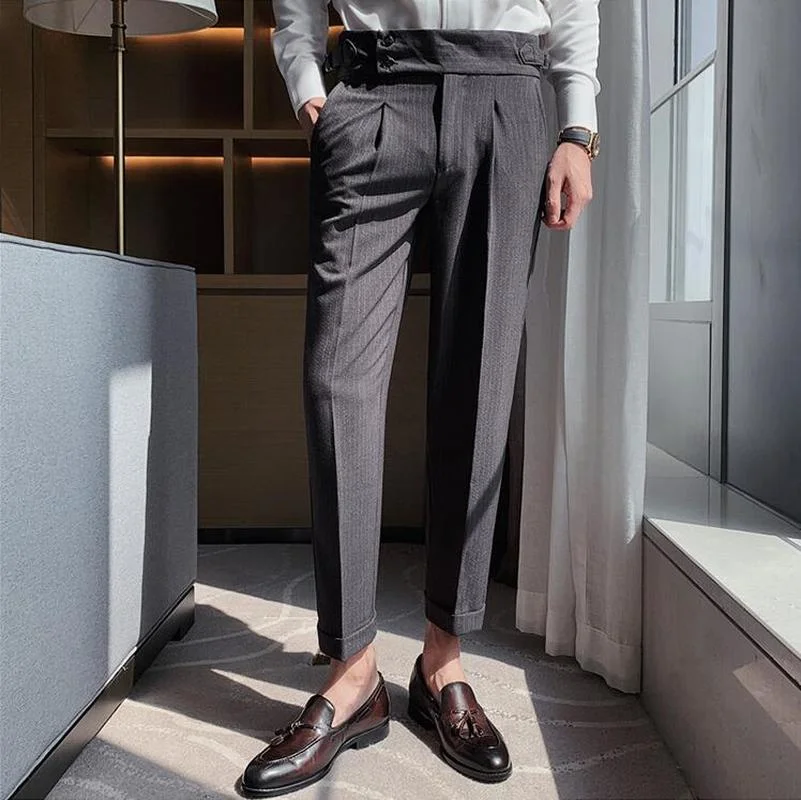 

Men's Suit Pants Spring New Solid Color Casual Business Dress Pants Slim Dress Trousers High Quality Branded Men's Clothing
