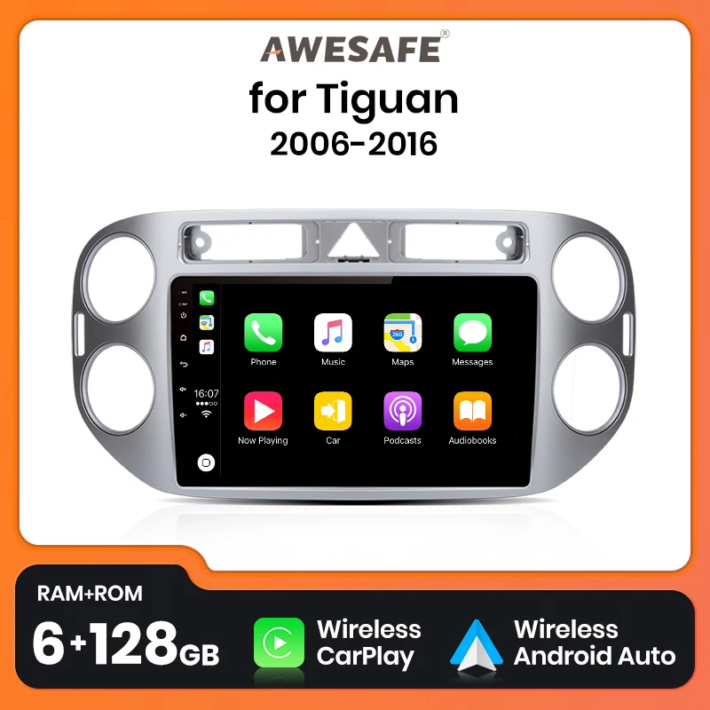 AWESAFE Car Radio For VW Volkswagen Tiguan 2006 - 2016 wireless CarPlay Android Auto car intelligent systems No 2 din 2din DVD