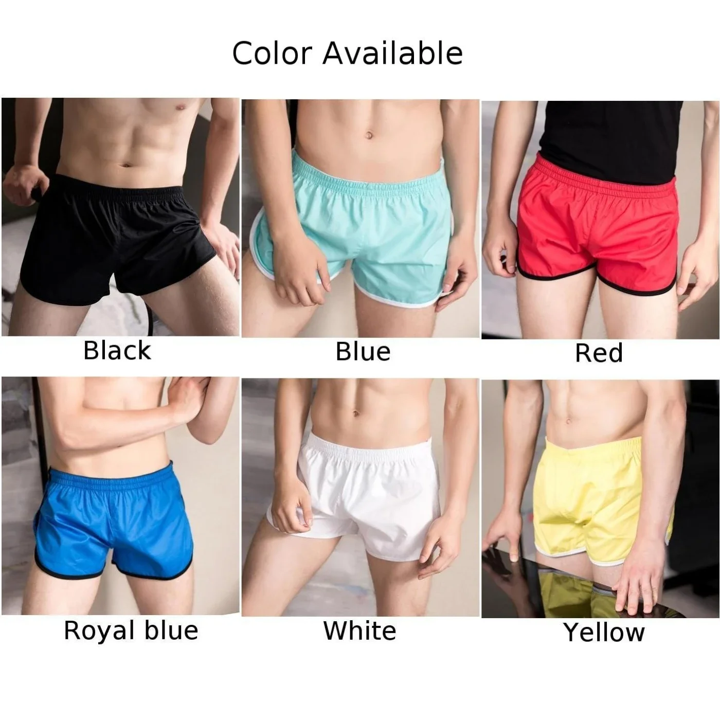 White/Yellow/Red/Black Men\'s Bodybuilding Shorts Summer Sports Training Shorts Beach Fitness GYM Quick Dry Pants