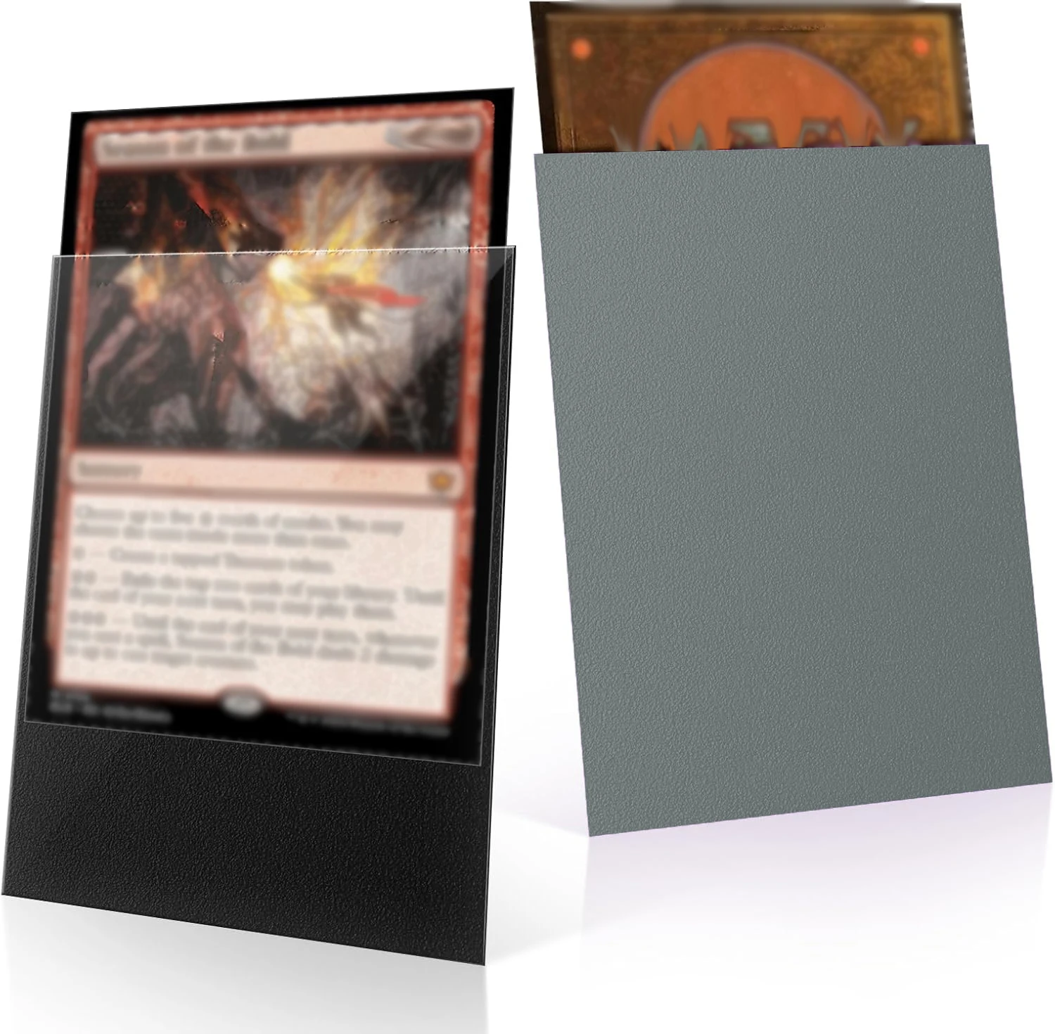 100 حزمة من حافظة البطاقات، أكمام بطاقات التداول المزدوجة غير اللامعة مع ظهر غير شفاف وحاجز ناعم، واقيات بطاقات مقاومة للتمزق لـ TCG