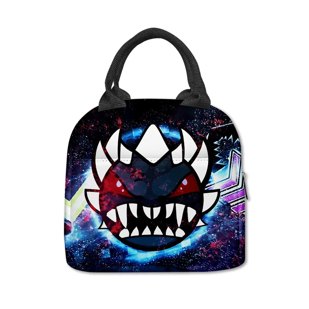 

Trendy Youthful Cool Geometry Dash 3D Print Insulated Portable Handbags Ice Bags Lunchbox Thermal insulation Food Lunch Bag