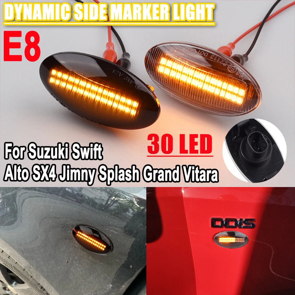 LED Dynamic Turn Signal Side Marker Light For Fiat Sedici Suzuki Grand Vitara Jimny Swift SX4 S-Cross Vtarai APV Arena XL7 Alto