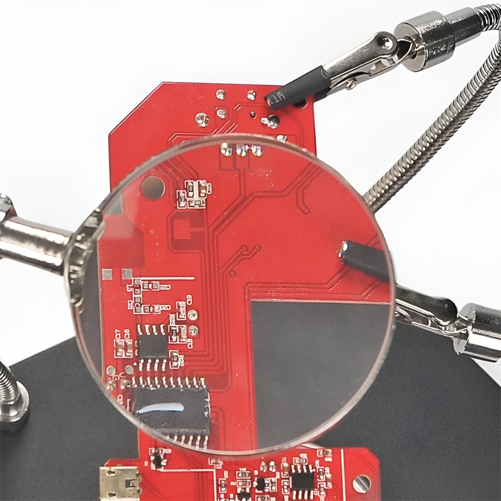 Imagem -03 - Clipe de Mesa Pcb Suporte de Solda 3x Lupa com Luz Led Soldagem Ajudando a Mão Braço Flexível Solda Terceira Mão Ferramenta