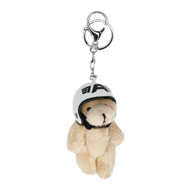 Mini Helmeted Bear Charm Keychains Sweet Cute Pendant Y2K Car Keyring Backpack Decoration Fashion Jewelry for Women Men