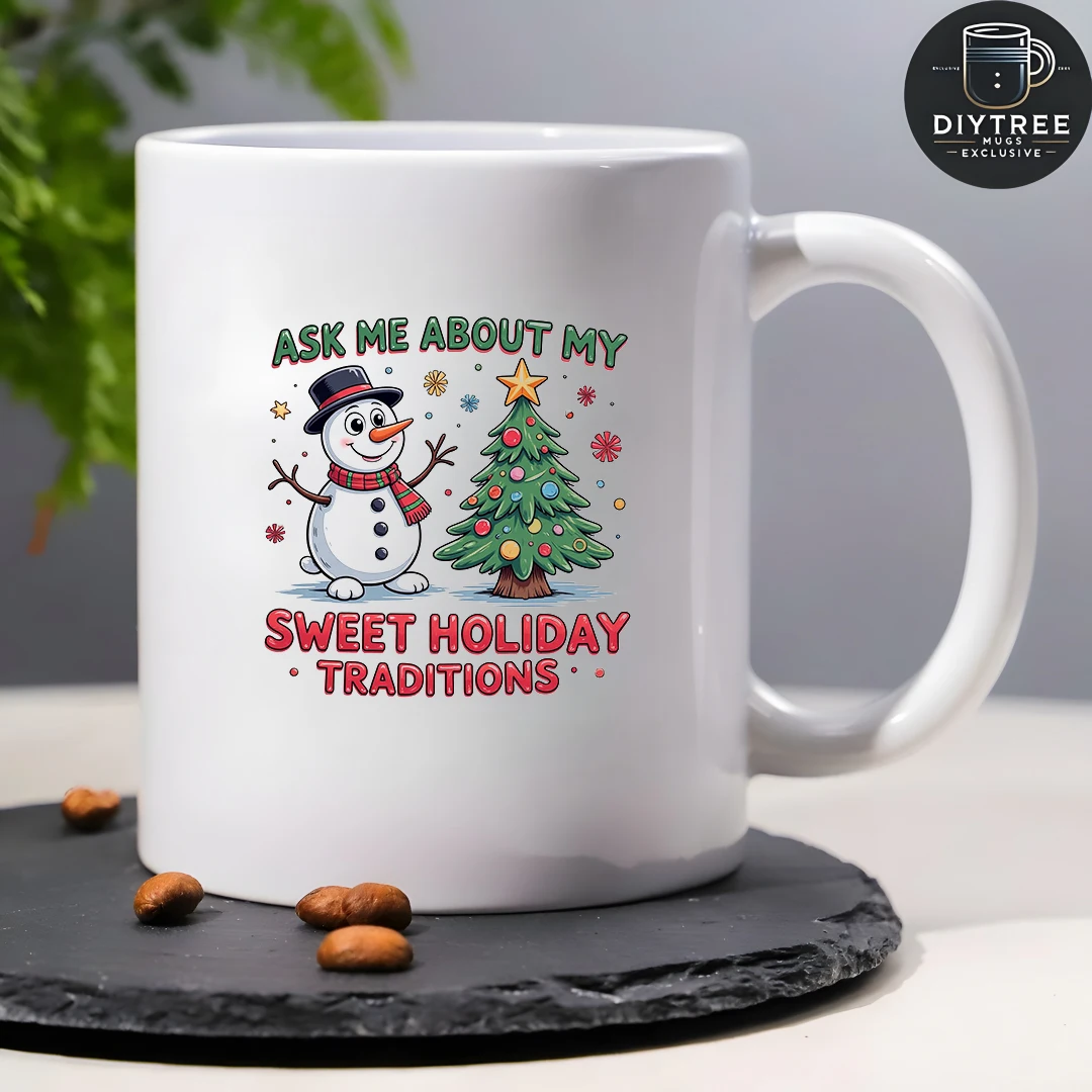 كوب عيد الميلاد على شكل رجل ثلج كرتوني سعة 11 أونصة للأطفال، كوب مشروبات ساخن وبارد، هدية للعطلات والمكتب العائلي