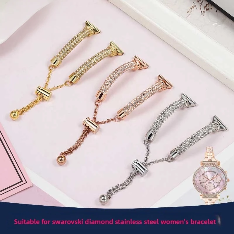 14 مللي متر الإفراج السريع سيدة سلسلة ساعات معدنية ل سواروفسكي جارمين ليلي 2 الأحفوري كاسيو حزام الساعات الصلب النساء ارتفع الذهب الماس حزام