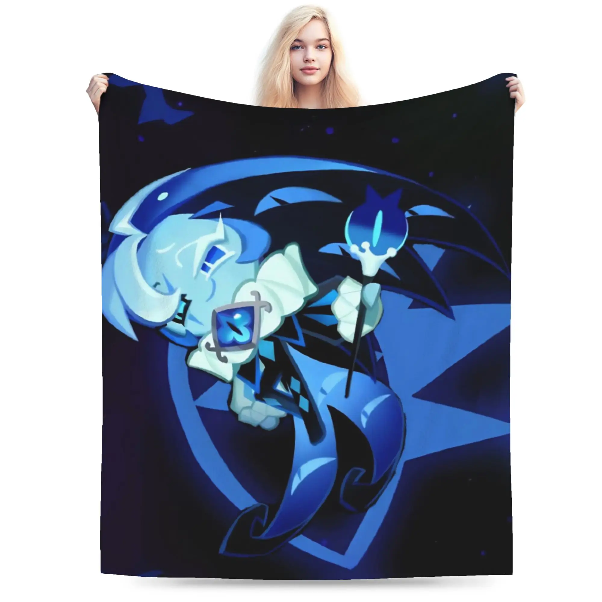 

Shadow Milk Cookie Blankets Flannel Printed Cookie Run Kingdom Lightweight Thin Throw Blanket for Bedding Bedroom Bedspreads