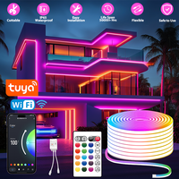 Tuya Smart Life WiFi LED Neon Light Strip 30M 24V Light Strip RGB Neon Sign Tape Work With Alexa TV Home Outdoor Decor Lighting