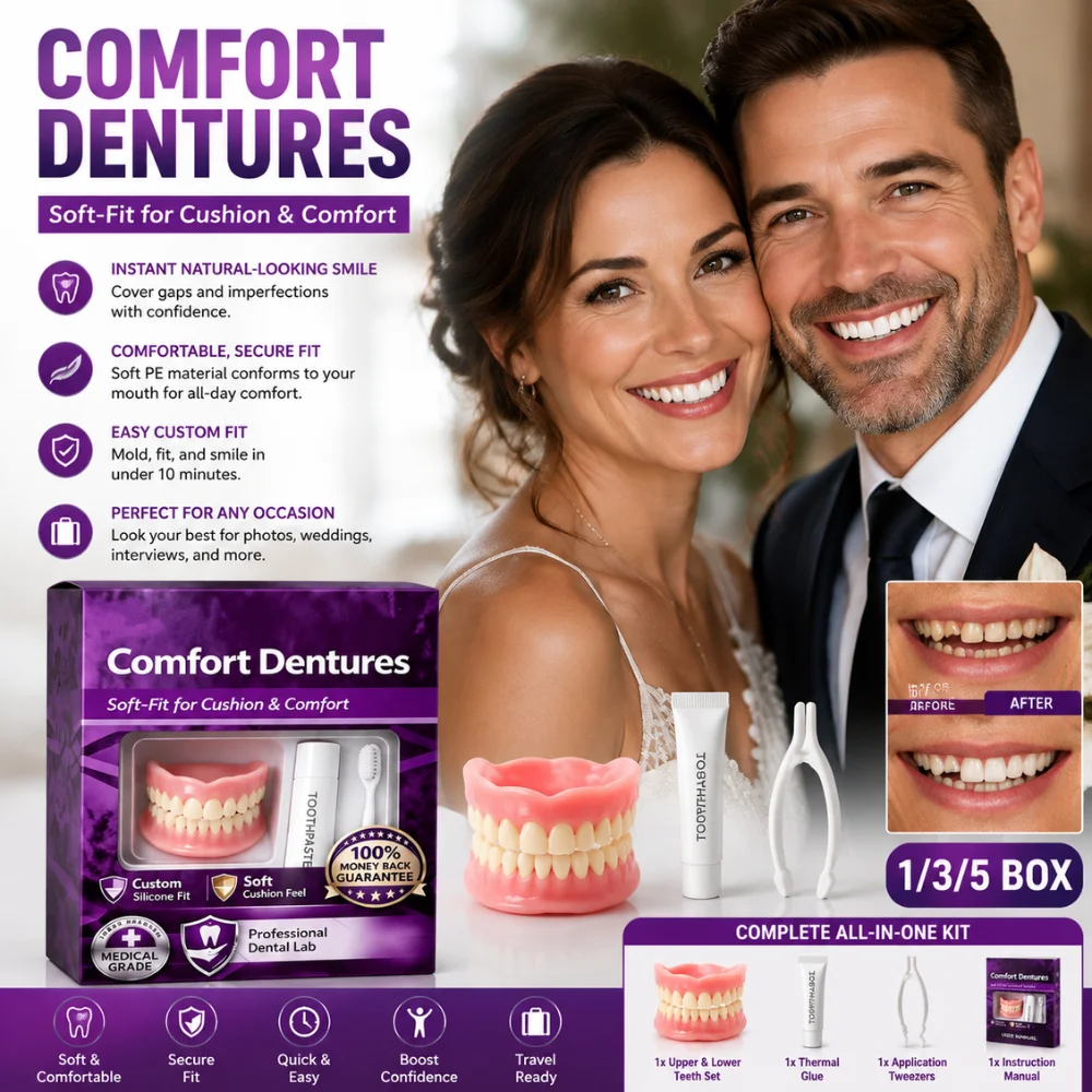 Adult Full Set Silicone Fake Teeth with Toothpaste & Toothbrush for Men Women Upper Lower Teeth For Men Women 2026 NEW