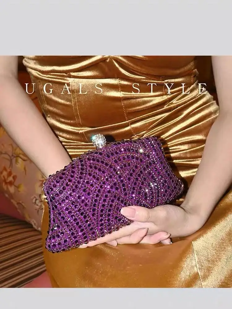 Wedding Party Clutch Purse Luxury Glitter Banquet Bag Crystal Shiny Diamond Evening Bag Women's Handbag Shoulder Crossbody Bag
