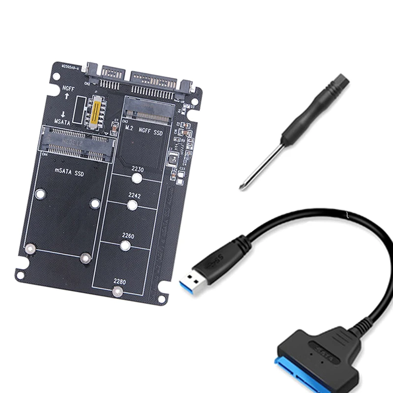 M2 USB Adapter M.2 NGFF to SATA Adapter MSATA To USB SATA 3.0 Converter External mSATA m.2 NGFF to SATA3 USB Adapter Riser Board