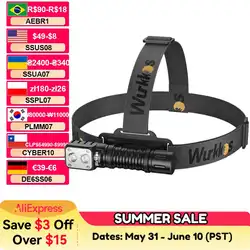 Wurkkos HD15 Headlamp 18650 2A Rechargeable Headlight 2000lm Dual LED LH351D+SST20 USB Reverse Charge Magnetic Tail Hiking