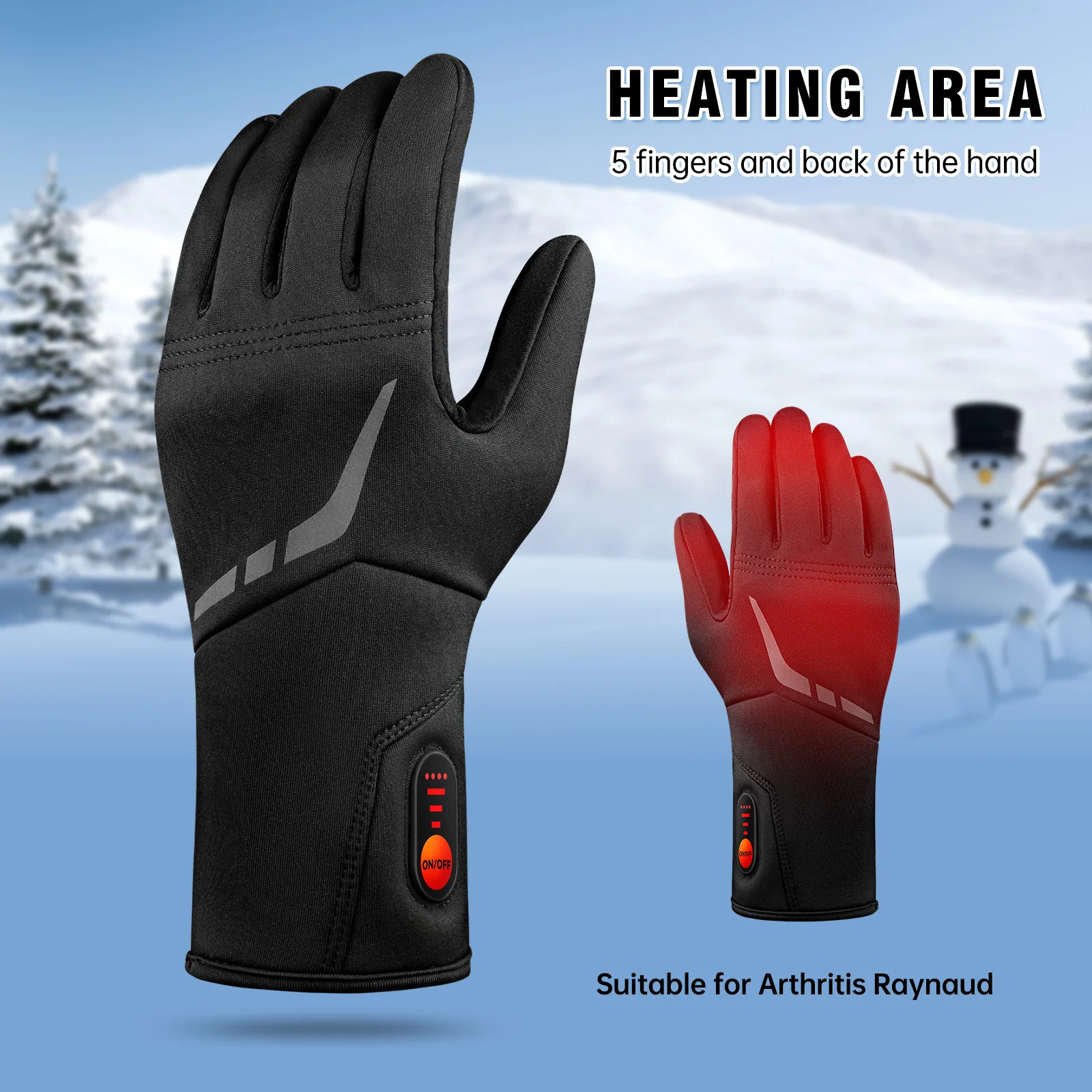 Men's Winter Ski Gloves for Snowboarding Cycling Cold Weather Thermal Insulated with Plush Lining Touchscreen Made of Polyester