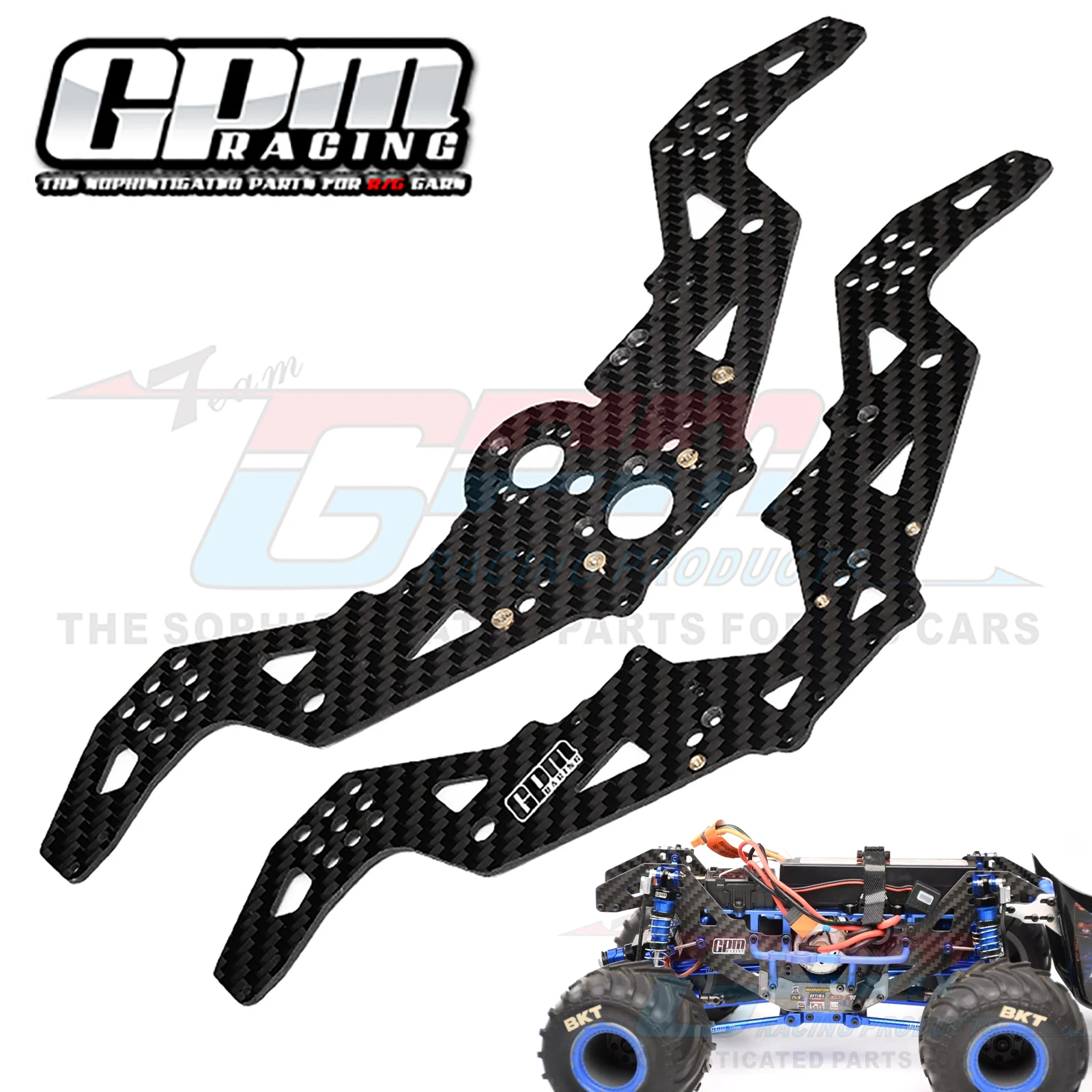 GPM Carbon Fiber Chassis Side Panels For LOSI 1/18 Mini LMT LOS211052