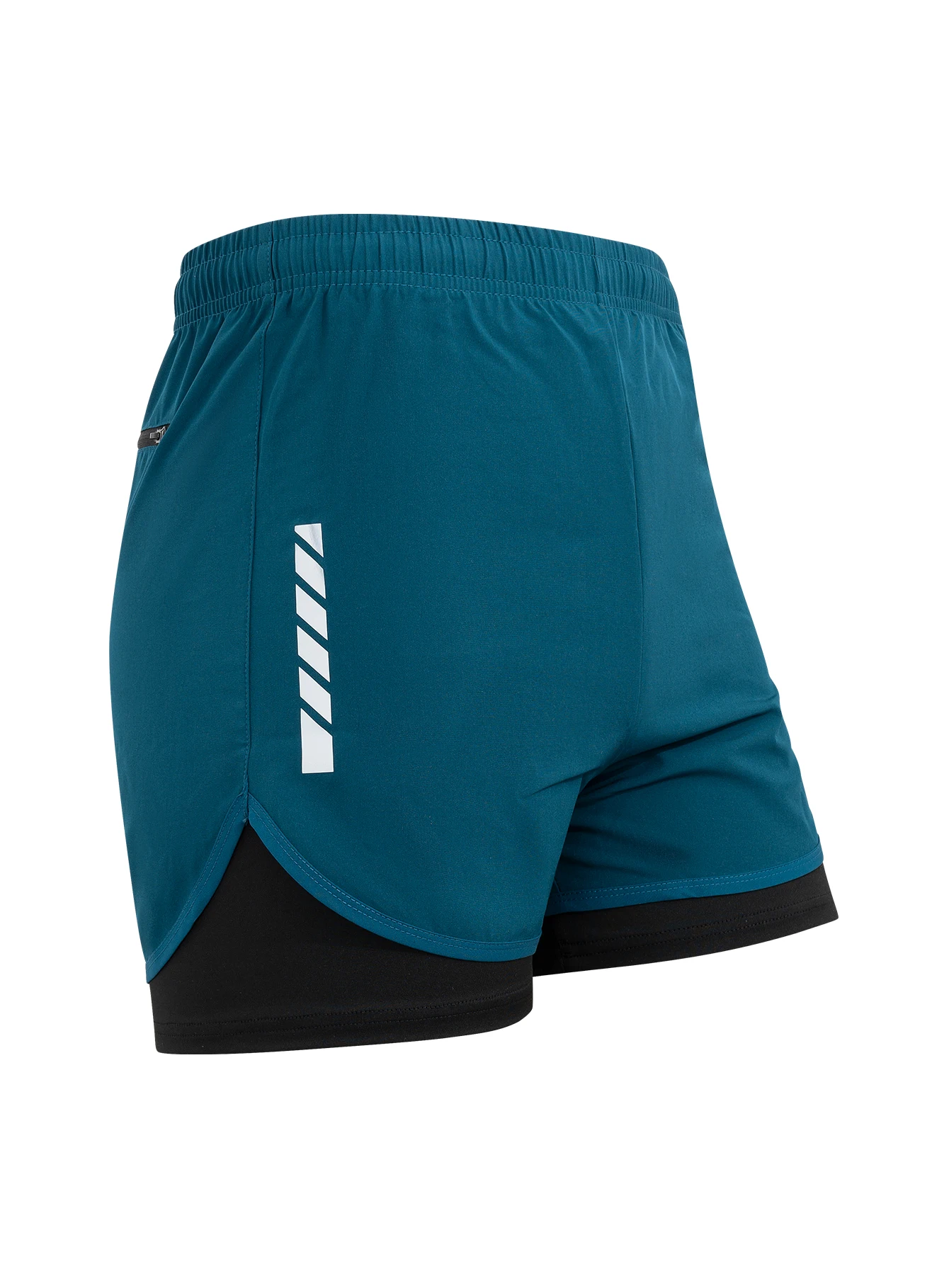 Men's Outdoor Double Layer Gym Running Shorts Breathable Quick-Dry Drawstring Design Lightweight Sport Pants