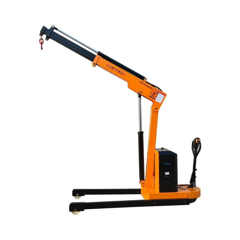 Mobile Floor Folding Electric Shop Crane Foldable 0.2/0.5/1/2t Battery Power Mini Floor Crane Turning Reach Small Lift Hoist