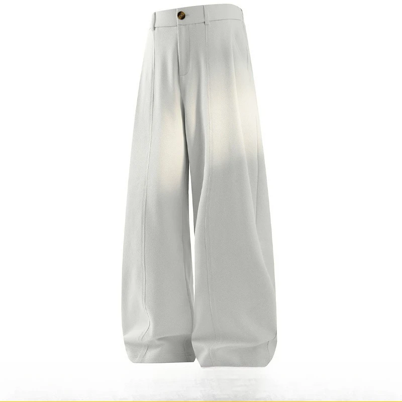 

2026 New Autumn Men's Straight-through Casual Scimitar Pants High Waist Loose and Thin Versatile Wide-leg Harlan Pants