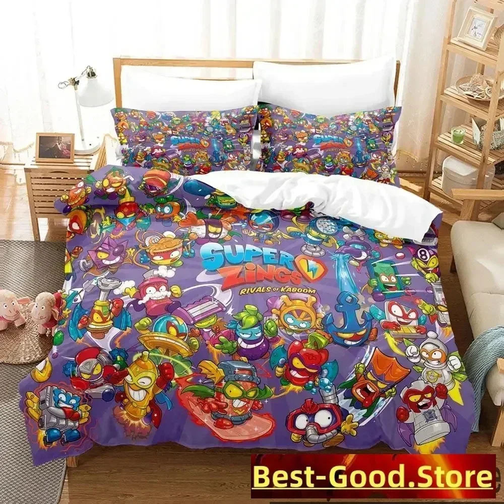 

3D Print Super Zings Bedding Set Boys Girls Twin Queen King Size Duvet Cover Pillowcase Bed boys Adult Home Textileextile