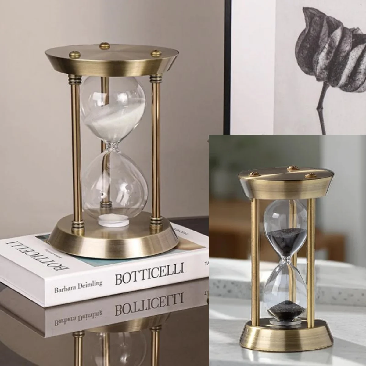 1/3/5/10/15 Minutes European Retro Handmade Glass Hourglass Metal Classical Timer Creative Sand Clock Desktop Decoration Gift