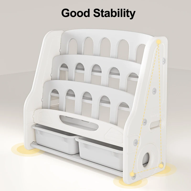New Design Small Size Non-Toxic Manufacturing Children's Portable Plastic Bookshelf