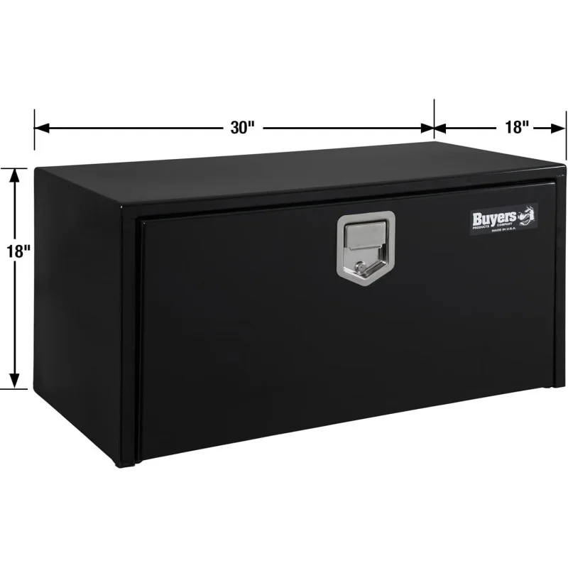 1702103 Black Steel Underbody Truck Box with Paddle Latch, 18 x 18 x 30 Inch